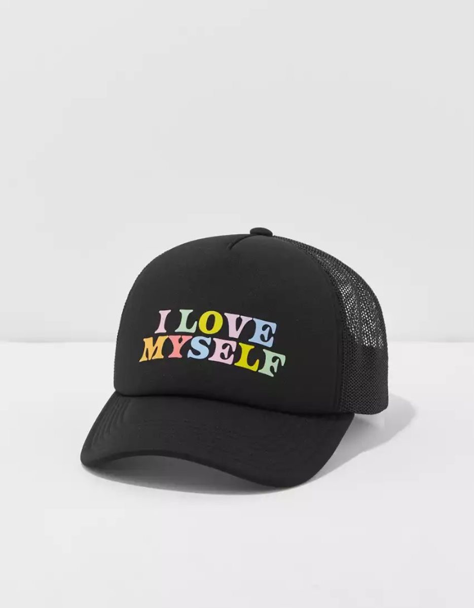 Chapeaux American Eagle AE Olivia Ponton Pride Trucker Noir Femme | SSP-56043665